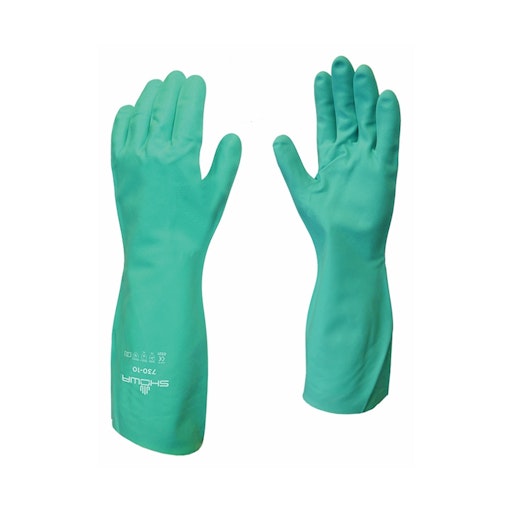 Showa 730 Nitri-Solve Green Glove- Medium (8)