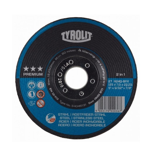 Tyrolit 3 Star 4 1/2 x 1/4 DC Grinding Disc