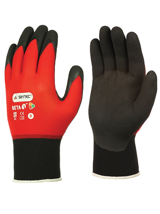 Skytec Beta 1 Red Nitrile Foam Glove (9)